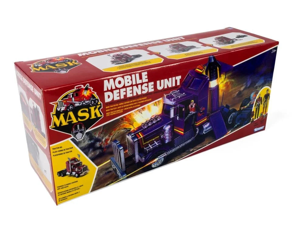 Box of a toy 'Mobile Defense Unit' from the MASK series on a white background